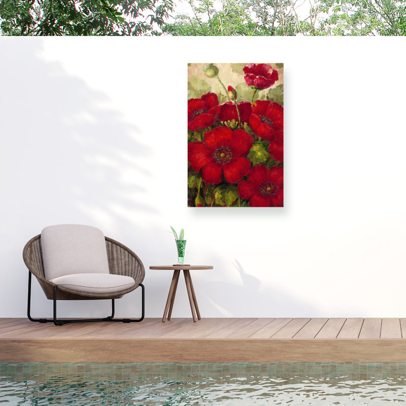 Coquelicots bolognaise II, H 32 po x l 22 po