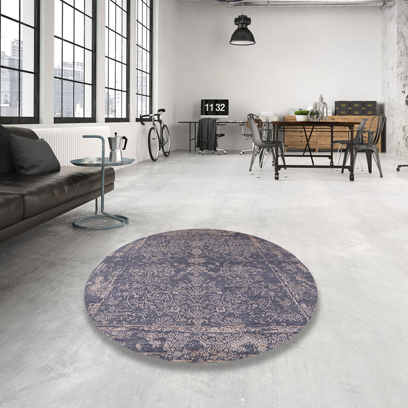 Tapis 100% lavable à la machine de style moderne Mid-Century 2558, Rond 6 pi