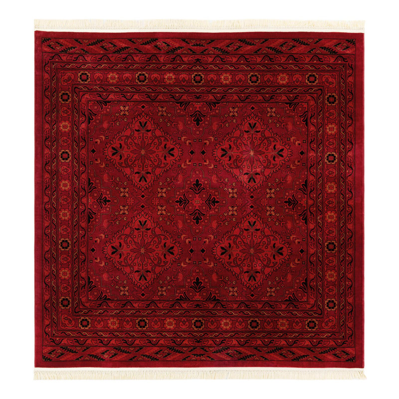 Tapis oriental rouge Amro, Square 7'10"
