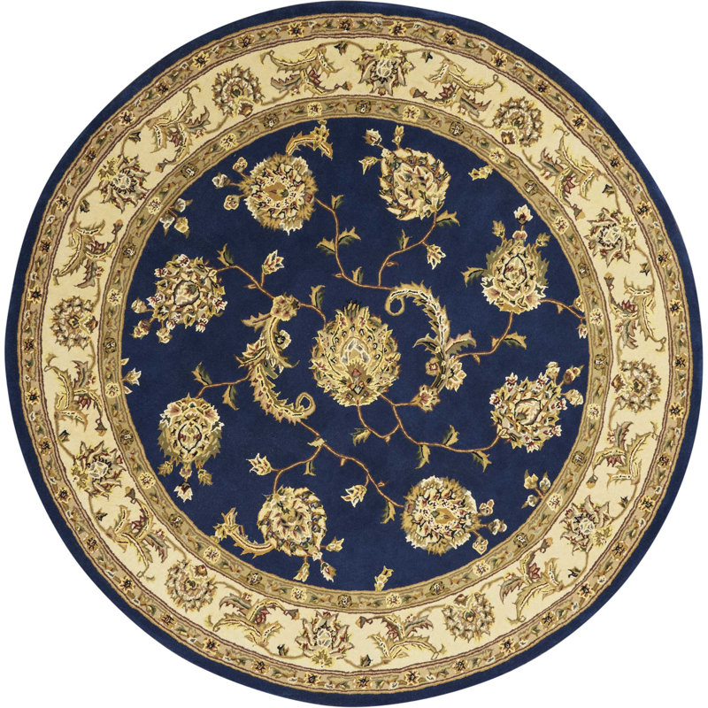Oboyle Floral Indoor Rug, Round 4'