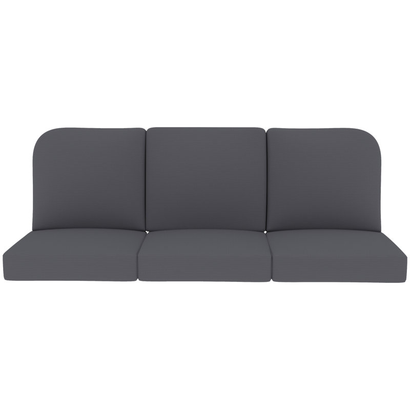 Outdoor 5" Deep Seat Replacement Cushion Set of 3, 22 x 24 Inch Patio Chair Cushions with Water-Repellent & UV-Resistant Olefin Cover, Eco-Friendly Seat & Back Cushions for Patio Furniture