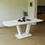 61,59 - 78,74 pouces table de salle à manger extensible gris antique blanc, pieds en forme de U, pieds de base et confortable
