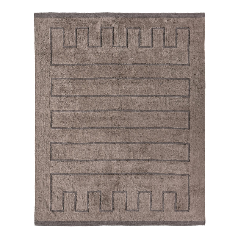 Pelagia Handmade Geometric Brown Area Rug, Rectangle 8'6" x 11'6"