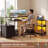 Reversible LED L-Shaped Black Desk with Storage and Power Outlet-999217586