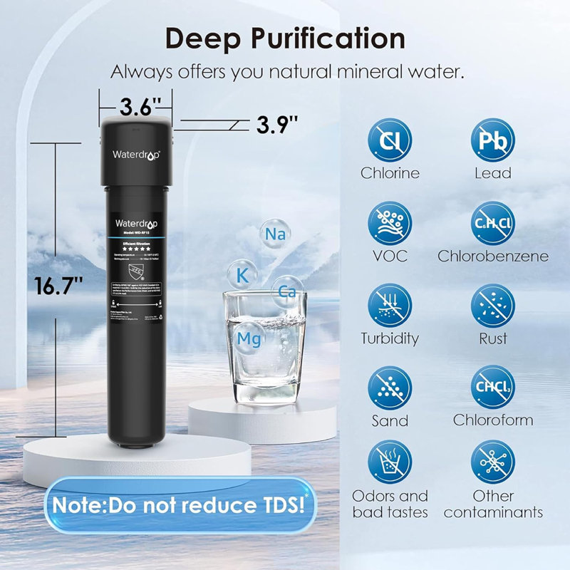 Waterdrop - 15UA Under Sink Water Filter System with 1 RF15 Replacement Filter