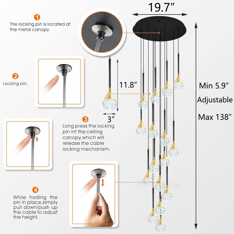 16 - Light Dimmable Chandelier