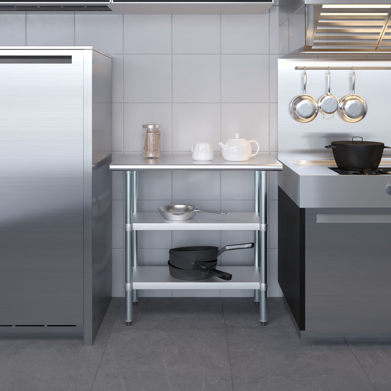 Établi en acier inoxydable l 18 po x L 30 po Elmwood