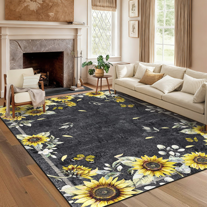 Tapis lavable à la machine Sun Sun, Rectangle 9 pi x 12 pi