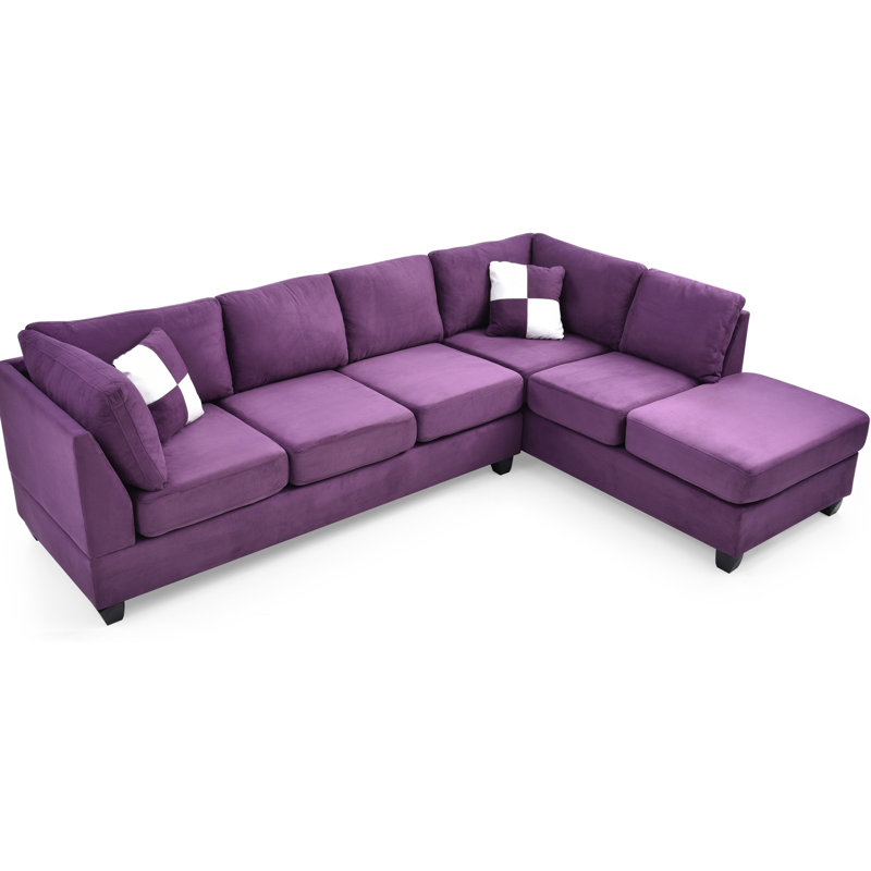 Canapé modulaire mauve pour les petites portes avec siège en mousse - G637b Rembourrage durable