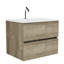 Meuble-lavabo mural en chêne brut de 24 po avec lavabo en céramique intégré, tiroirs doubles pour 20% de rangement supplémentaire, fermeture en douceur, poignée esthétique, rangement pour débordement de salle de bain flottant E1 Boards, silencieux