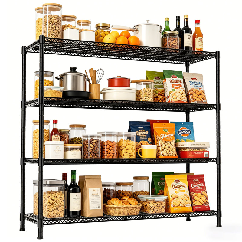 Duty 4-Tier Adjustable Wire Shelving Unit, 2,000 lbs Capacity Metal Storage Rack, Multipurpose as Microwave Stand, Greenhouse Shelves or Estantes de Almacenamiento