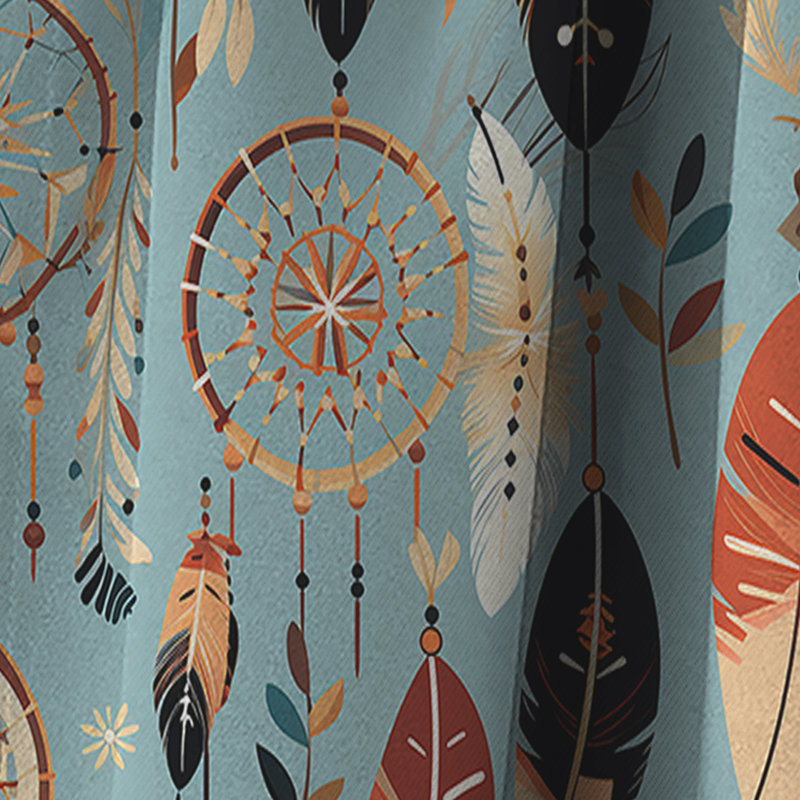 Dreamcatchers Boho Motif I - Rideau Boho abstrait - Rideau occultant abstrait - 1 panneaux, L 52 po x L 84 po