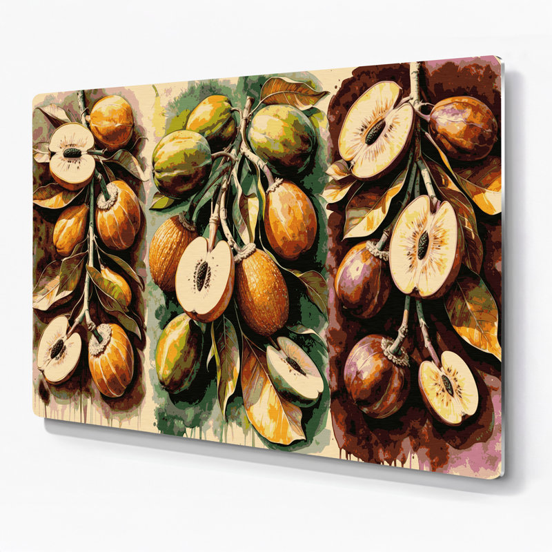 «Fruit Baobab Fruit», art mural en métal beige, H 11 po x l 14 po