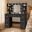 110cm Dressing Table With Power Outlet And Dryer Hook Modern Bulb Light Makeup Vanity-86395139