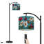 Lampe sur pied à arc avec abat-jour réglable Olivine Flower Butterfly Boho Rustic Grain de bois Rouge Fleurs blanches Lampe sur pied rose