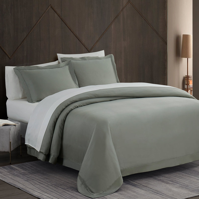  Eucalyptus 100% Silky Soft Modern Contemporary 3 Piece Duvet Cover Set, King Duvet Cover + 2 King Shams, Sage