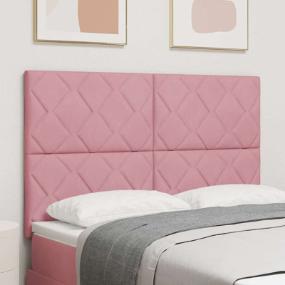  Headboard Wall-Mounted Geometric Velvet