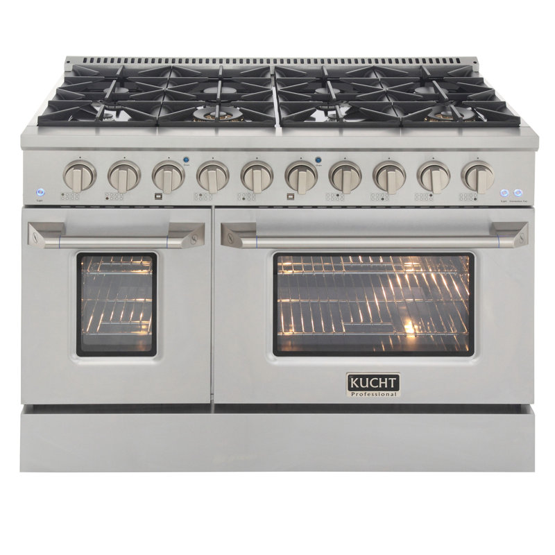 Kucht 48'' W Dual Fuel Range, Liquid Propane, Stainless Steel