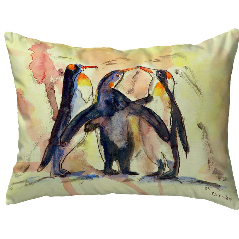  Housse et insert de coussin rectangulaire d'extérieur Penguins, 11 po x 14 po