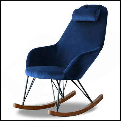 Chaise berçante en velours