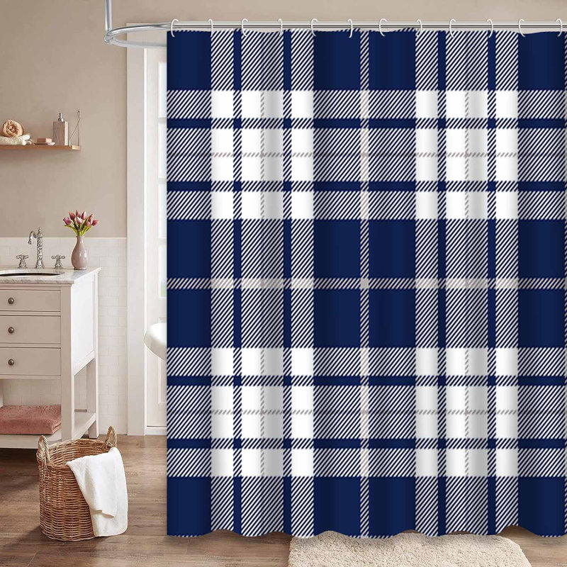 Rideau de douche Tartan, L 72 po x l 84 po