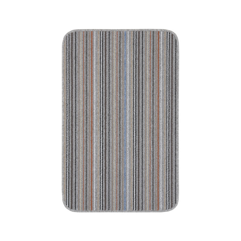 Barrera Modern & Contemporary Striped Non-Skid Kitchen Mat, Rectangle 57 x 90cm, Grey