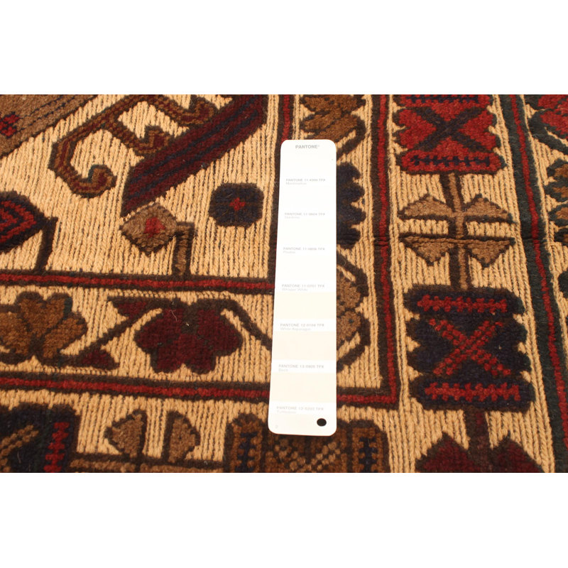 Tapis décoratif en laine de conception unique noué à la main New Age 3 pi 11 po x 6 pi Brantson