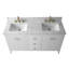 Ensemble de meuble-lavabo autoportant à double cuve 60 po avec plateau en marbre lavabo Lavallon-105275159-105275160