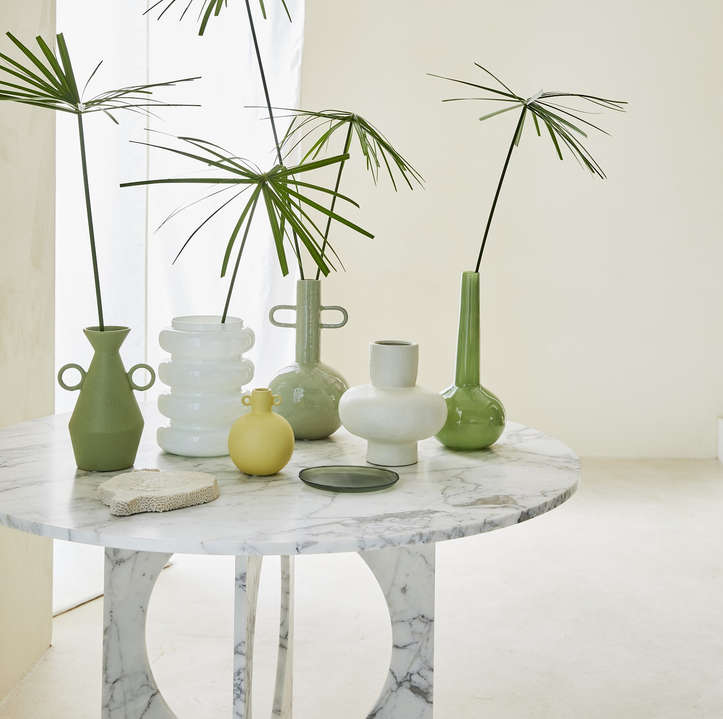 Saguaro Stoneware Table Vase, Desert Sage