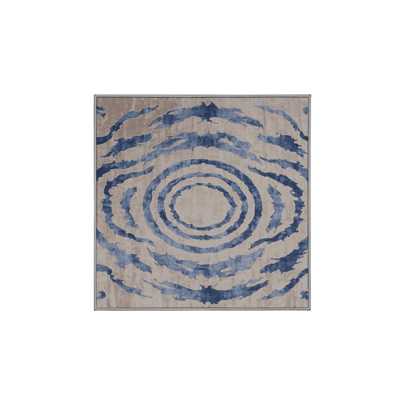 Tapis gris soyeux et moelleux, Carré 7 pi
