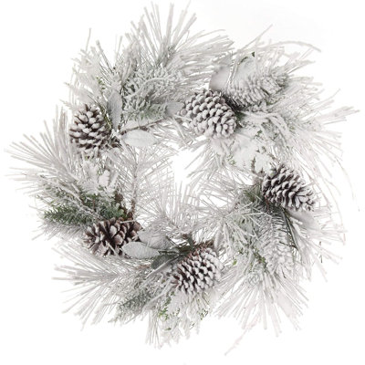 Couronne de soie en forme de branche de pin 4 pièces 24 pouces - verdure artificielle pour les fêtes