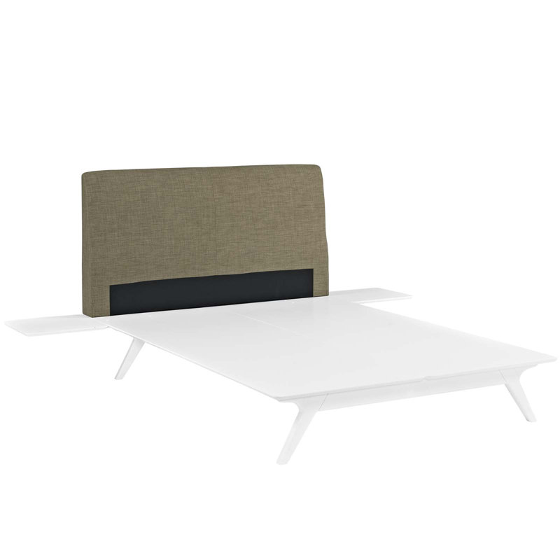 Modway Tracy Platform Bed Frame, Queen, Latte, Manufactured Wood