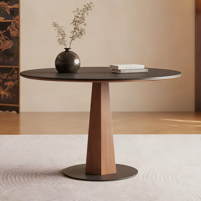 Black Round Sintered Stone Dining table