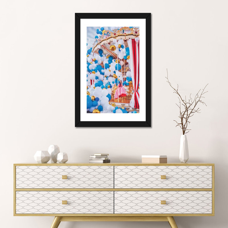 Carrousel de Moscou par Hobopeeba-impression, Papier encadré noir, Blanc, H 24 po x l 16 po x P 1 po