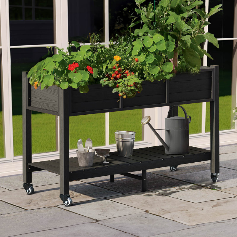 Rufaidah Raised Garden Bed with Drainage Holes , Black