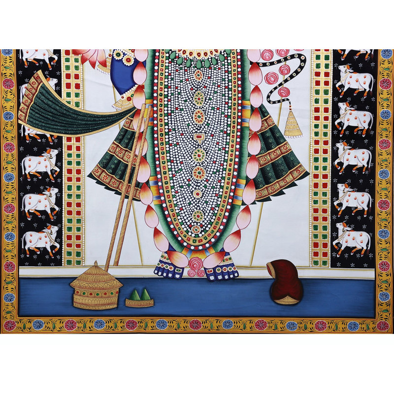 Pichwai de Shrinath Ji | Aquarelle sur coton