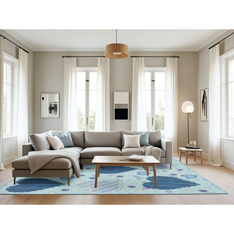Tapis bleu marine à motifs Adilene, Rectangle 8 pi x 12 pi