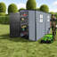 Spacious Storage Sheds, 4x8ft Resin Steel Modern Backyard Organizer