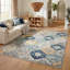 Tapis abstrait bleu / jaune moutarde Kymiere-1839705044