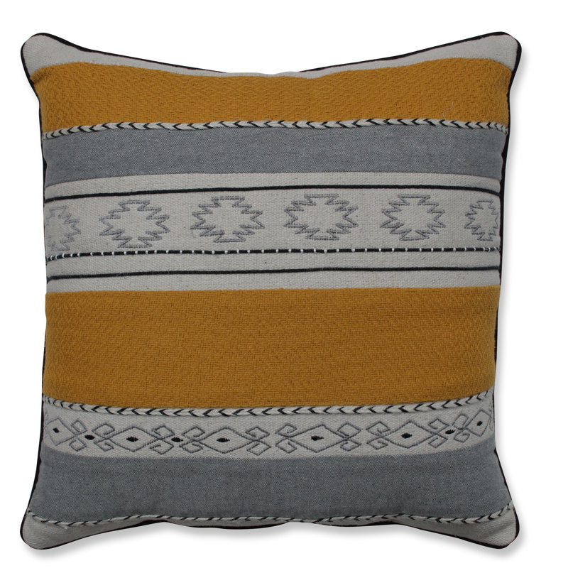 Embroidered Cotton Throw Pillow