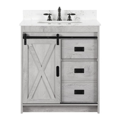 Jillian 30'' Single Bathroom Vanity with Engineered Stone Top