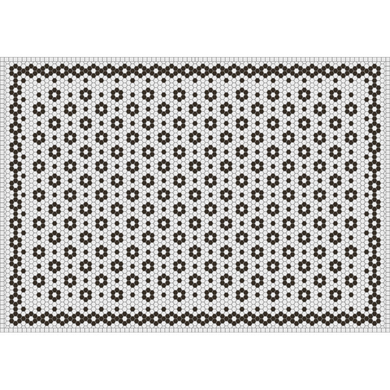 Cacee Vinyl Machine Printed Area Rug, Rectangle 3'11.2" x 5'6.9"