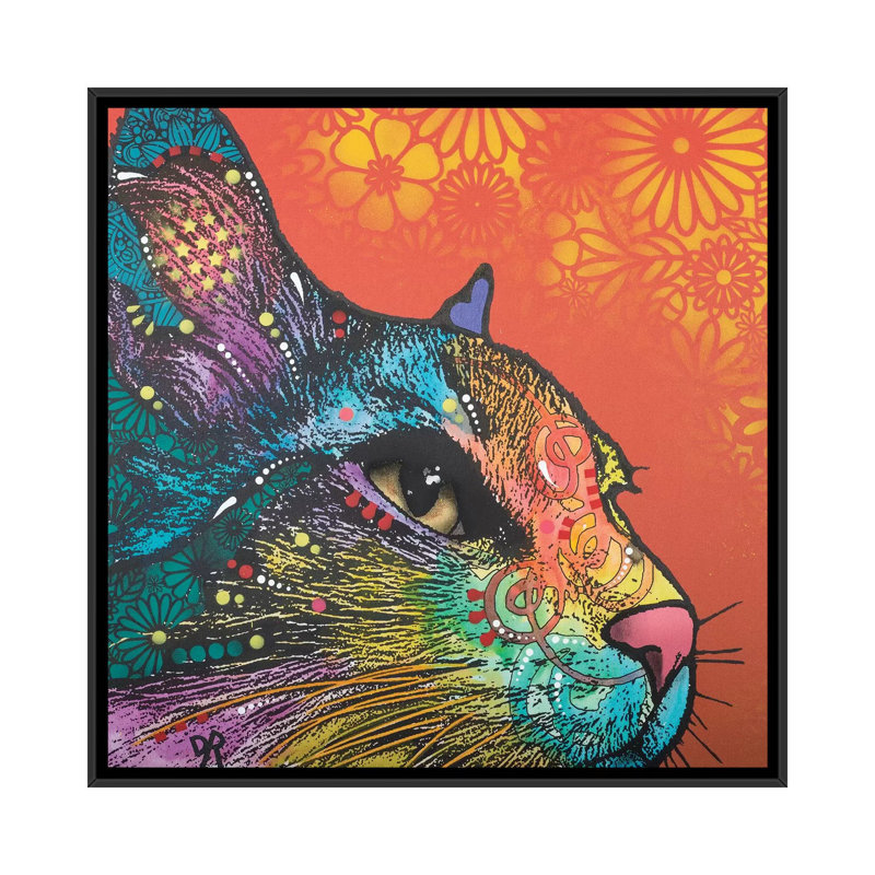 « maculage », reproduction d’impression sur toile, H 18 po x l 18 po x P 1,5 po, Toile encadrée noire, Pas de tapis