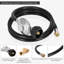 Tuyau de contrôle au propane 12 pi avec coude à 90 °, connecteur de contrôle de qualité 1CQ et adaptateur de 3/8 po Glow pour plaques chauffantes Blackstone, noir
