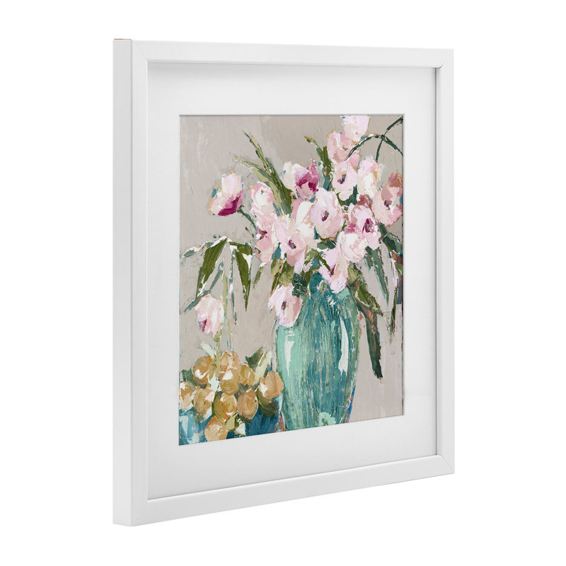 «Fruit and Flowers Arrangement», reproduction encadrée sous verre, conception de Susan Pepe, H 16 po x l 16 po
