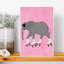 Pink Skating Elephant Contemporary Wall Art Print-218030212