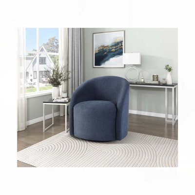 Boucle Swivel Barrel Chair