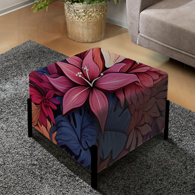 Coral Mirage Ii - motif tropical - repose-pieds carré tropical