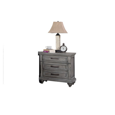 Getulio 1Pc Nightstand Storage Space Bedside Table Oak Veneer Bedroom Furniture