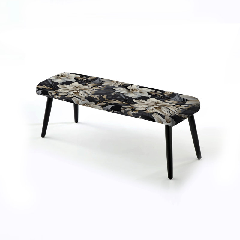 Banc noir rembourré Glam